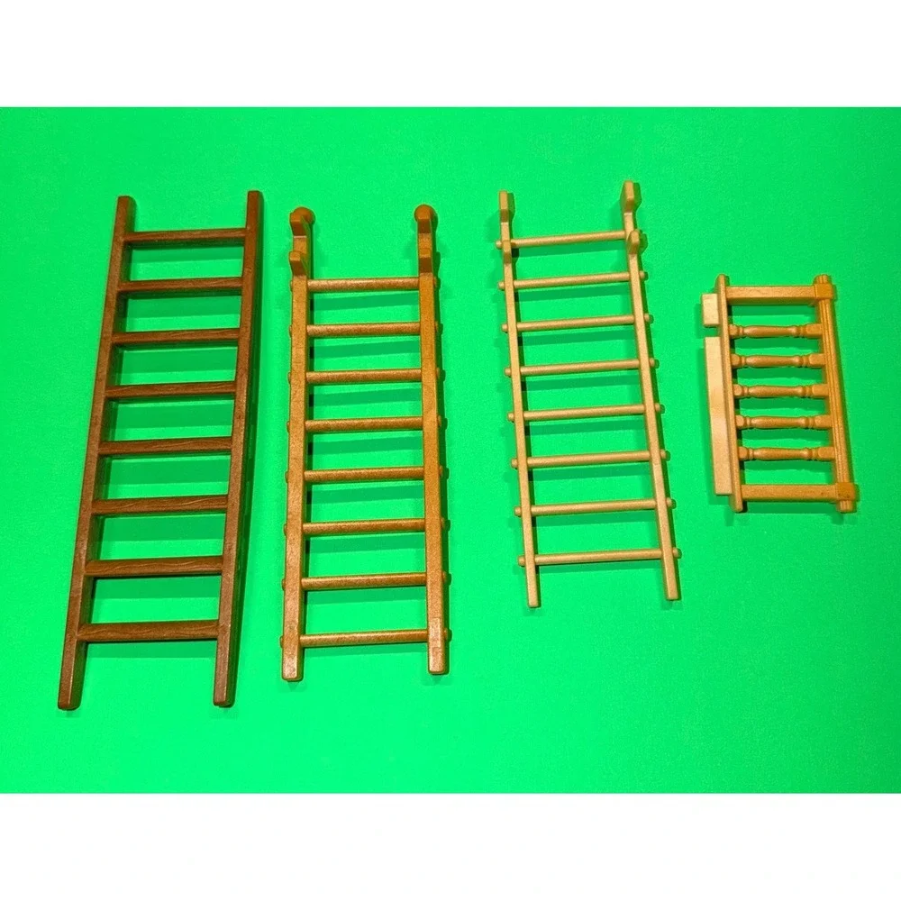 4 Calico Mixed Toy Ladder Railing Dollhouse Playset Brown Plastic Replacement